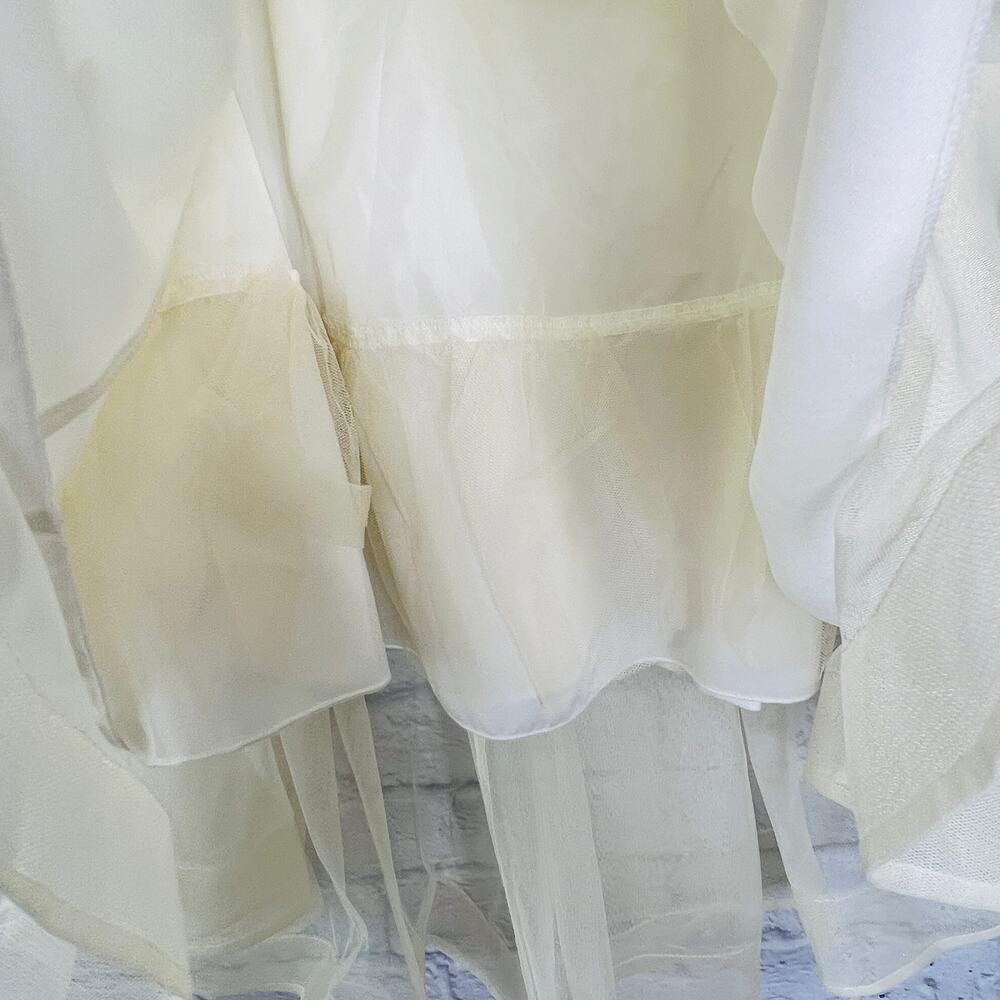 Sequin Hearts Juniors High Low Tulle Skirt Ivory White Layered Mini New Size 13 - Picture 4 of 9